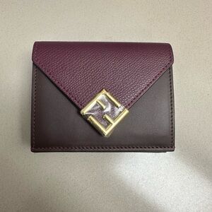 Fendi Burgundy Trifold Wallet